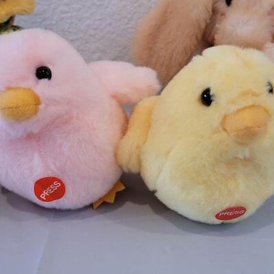 Lot 352: New Animated Hallmark Singing Chicks, (2) Musical Bunnies, (2) Bunny Plush Balls and (2) Douglas Bunnies 