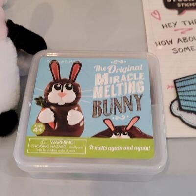 Lot 353: New Hallmark Easter Bucket with Bloom Again and Again Flower, Snoopy Bunny, Miracle Melting Bunny, Stick On Patches, Chirping...
