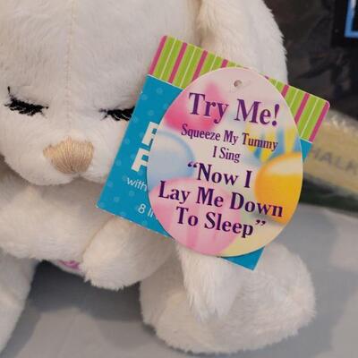 Lot 354: New Build a Bear Easter Bucket, Praying Bunny, Activity Pad and Chalkboard Placemat 
