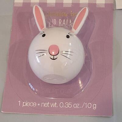 Lot 367: New Hallmark Easter Bucket with Stick On Patches, Scarf, Lip Balm, Squishmallow and Little Blessings Charm 