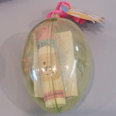 Lot 368: New Bunny Purse Easter Basket with Lamb Earrings, Bunny Coin Purse, Gold with Scarf Lip Balm and Small Plush Lamb
