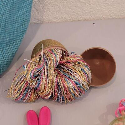Lot 368: New Bunny Purse Easter Basket with Lamb Earrings, Bunny Coin Purse, Gold with Scarf Lip Balm and Small Plush Lamb