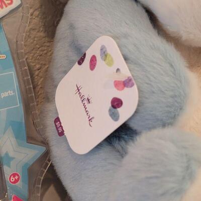 Lot 369: New Bunny Purse Easter Basket with Earrings, Pop On Nails, Lip Balm and Hallmark Bunny