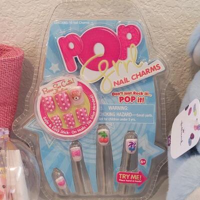 Lot 369: New Bunny Purse Easter Basket with Earrings, Pop On Nails, Lip Balm and Hallmark Bunny