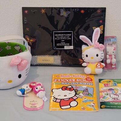 Lot 371: New HELLO KITTY Easter Bucket, Itty Bitty Clip On, Activity, Pez and Ty Beanie Baby