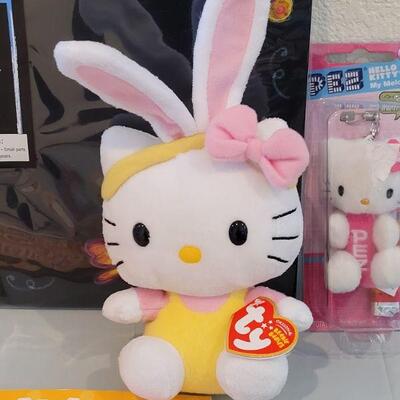 Lot 371: New HELLO KITTY Easter Bucket, Itty Bitty Clip On, Activity, Pez and Ty Beanie Baby