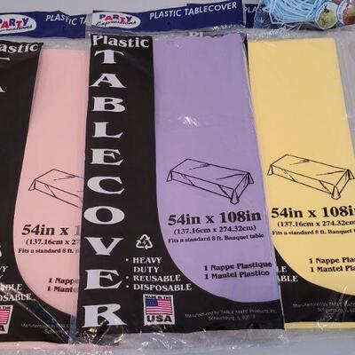 Lot 378: New Disposable Tablecloths and Plates, Cookie Cutters, Edible Grass 