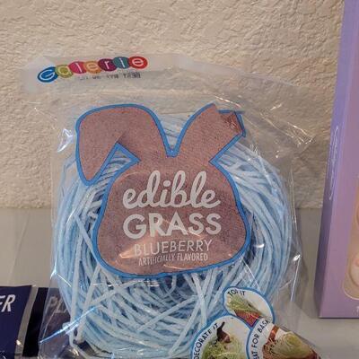 Lot 378: New Disposable Tablecloths and Plates, Cookie Cutters, Edible Grass 