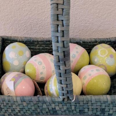 Lot 391: Easter Basket with Egg Ornaments 