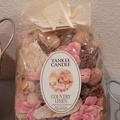 Lot 396: (2) New Spring Buckets and Yankee Candle Potpourri 