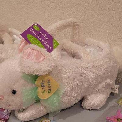 Lot 404: New (2) Animated Bunny Baskets & Stickers 
