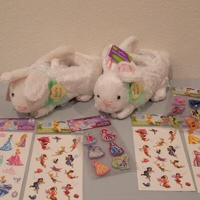 Lot 404: New (2) Animated Bunny Baskets & Stickers 