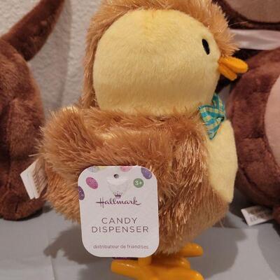 Lot 425: New Monkey Bunny, Weenie Dog Bunny and Chicken Candy Dispenser 