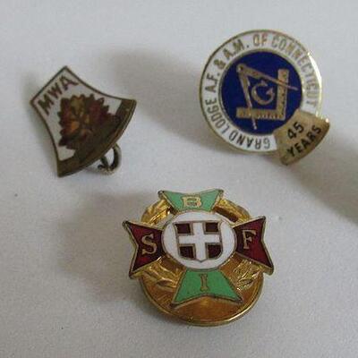 Vintage Small Pins, Masons, Kewanis, MWA,SFBI
