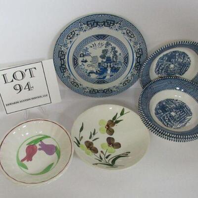 Tin Top Blue Willow Trivet, C&I Small Bowls, Blue Ridge and SPI Small Bowls
