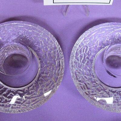 Pair Orrifors Sweden Candle Holders Unsigned