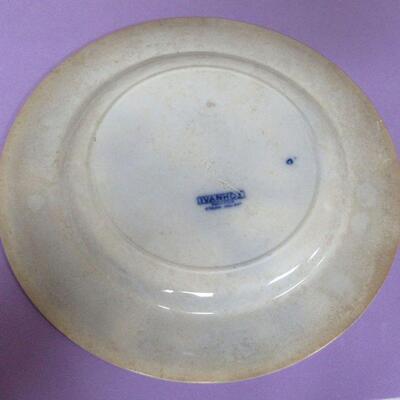 2 Large Decorative Plates, Ridgewood, England, and Blue Ivanhoe, Early Wedgwood