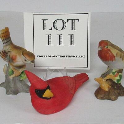3 Bird Figurines