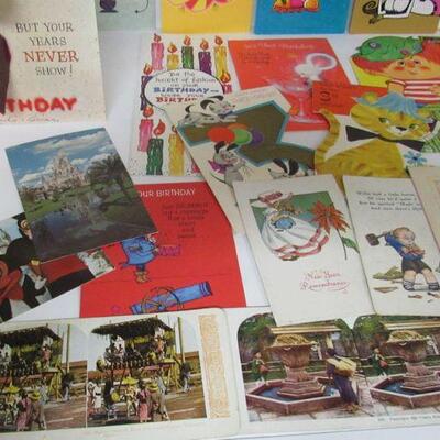 Lot of Used Greeting Cards, Postcards, StereoView Cards
