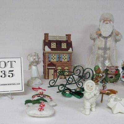 Lot of Contemporary Christmas Stuff, Santa Tree Topper, Dept 56 House, Misc Ornaments, More