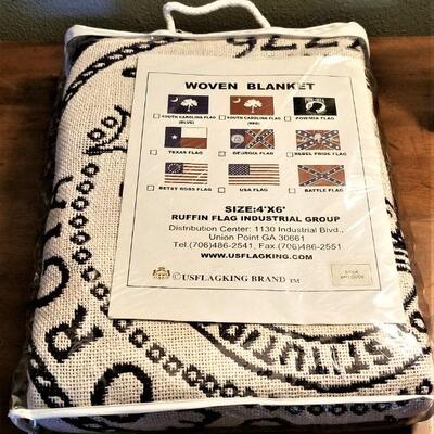 Lot #38  New in Bag - Woven blanket/throw - Old Georgia State Flag