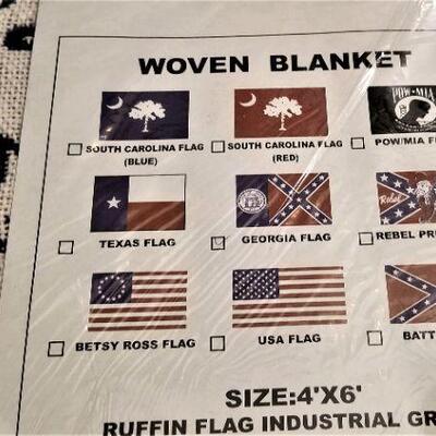 Lot #38  New in Bag - Woven blanket/throw - Old Georgia State Flag
