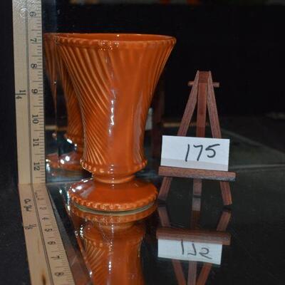 McCoy 1962 Orange Swirl Vase 