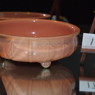 McCoy 1945 Peach Colored Footed Flower Bowl 