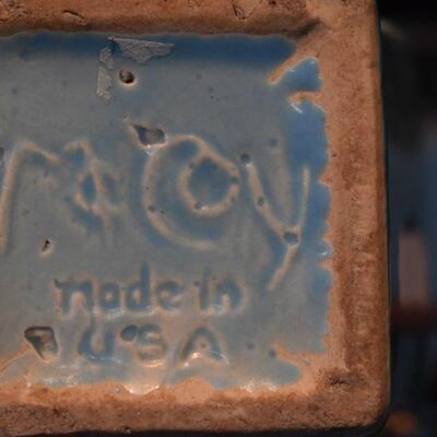 McCoy 1940 Blue Square Vase 