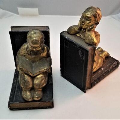 Lot #57  Pair Vintage 1930's Ronson Bookends - Chinese Students