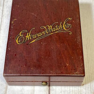Lot 41 Antique 1911 Howard Pocket Watch Original Case 17 Jewels Monogram Gold Filled