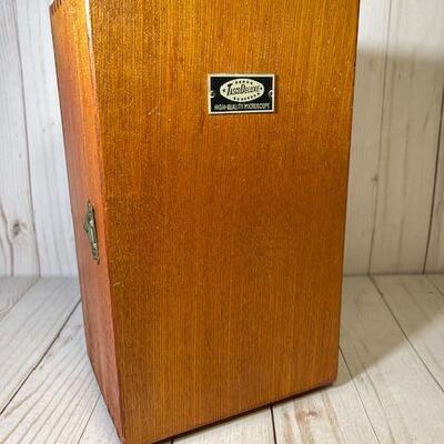 Lot 42 TASCO Delux Microscope in Wood Case 1200x