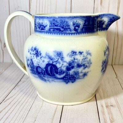 Lot 43 Antique Wedgewood Flow Blue Pitcher