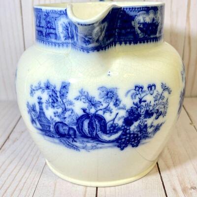 Lot 43 Antique Wedgewood Flow Blue Pitcher