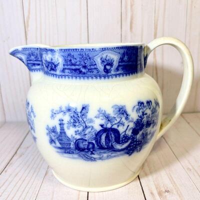 Lot 43 Antique Wedgewood Flow Blue Pitcher