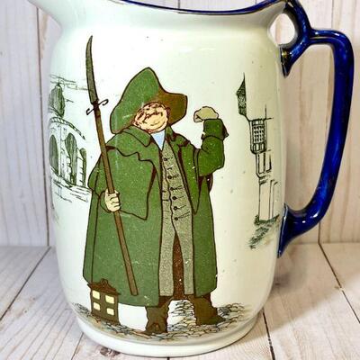 Lot 44 Antique Royal Doulton Pitcher Watchman of the Night 19th Century