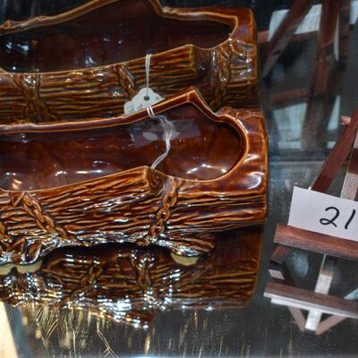 McCoy 1950 Brown Log Planter 