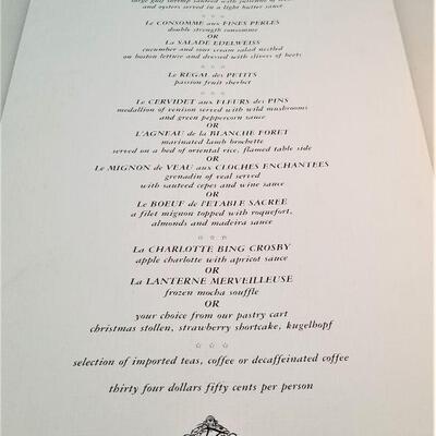 Lot #58  Vintage Sazerac (Fairmont Hotel - New Orleans) Christmas menu