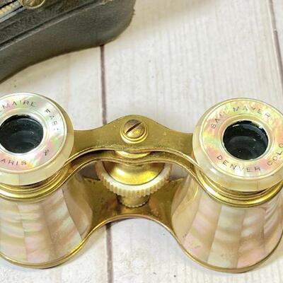 Lot 50 Opera Glasses Mother of Pearl Finish Lemaire Fab Paris Original Case Sam Mayer Denver
