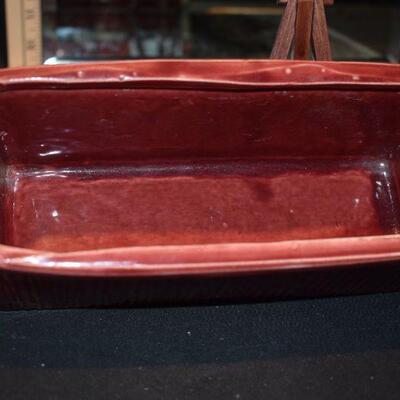 McCoy 1940 Red Garden Dish 