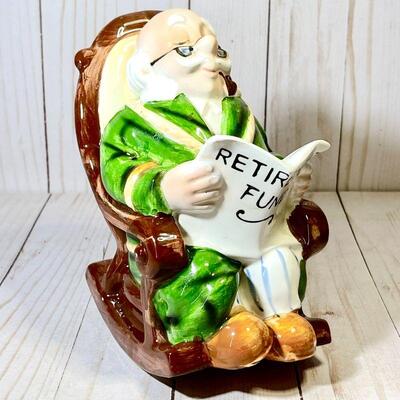 Lot 58 Vintage Ceramic Coin Bank Lefton Japan Old Man Retirement Account 