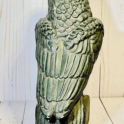 Lot 59 Plaster Owl Figure 11" Green Artist Signed