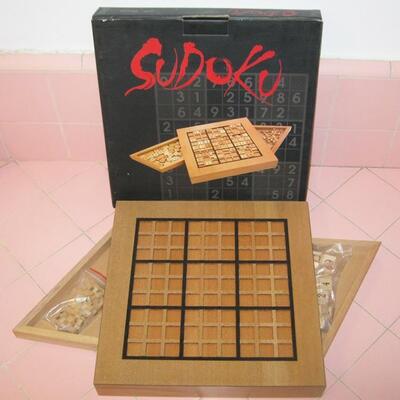 Lot 63 NEW Sudoku Board Game Wood Expression