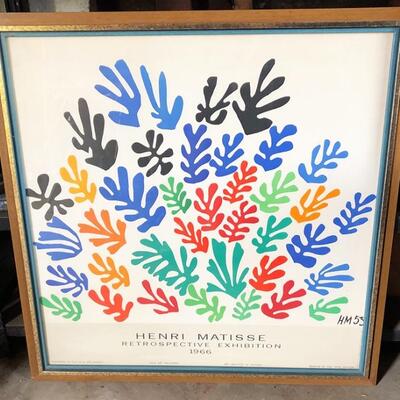 Lot 64 Framed 1966 Henri Matisse Retrospective Exhibition Poster