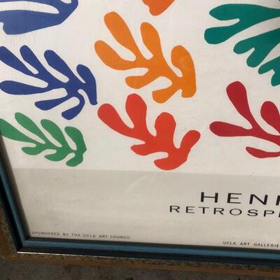Lot 64 Framed 1966 Henri Matisse Retrospective Exhibition Poster