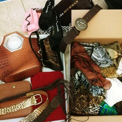 New purses, wallets, scarves, belts, shoes