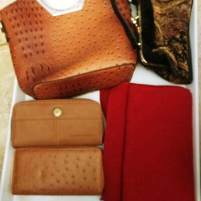New purses, wallets, scarves, belts, shoes