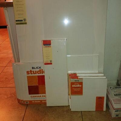 Artist Canvases Assorted Sizes plus canvas pads