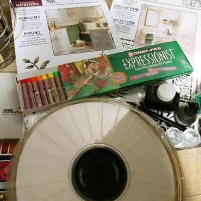Newer paints and art supplies asst. + brushes
