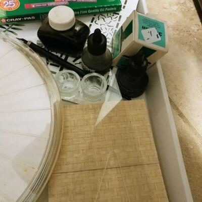 Newer paints and art supplies asst. + brushes